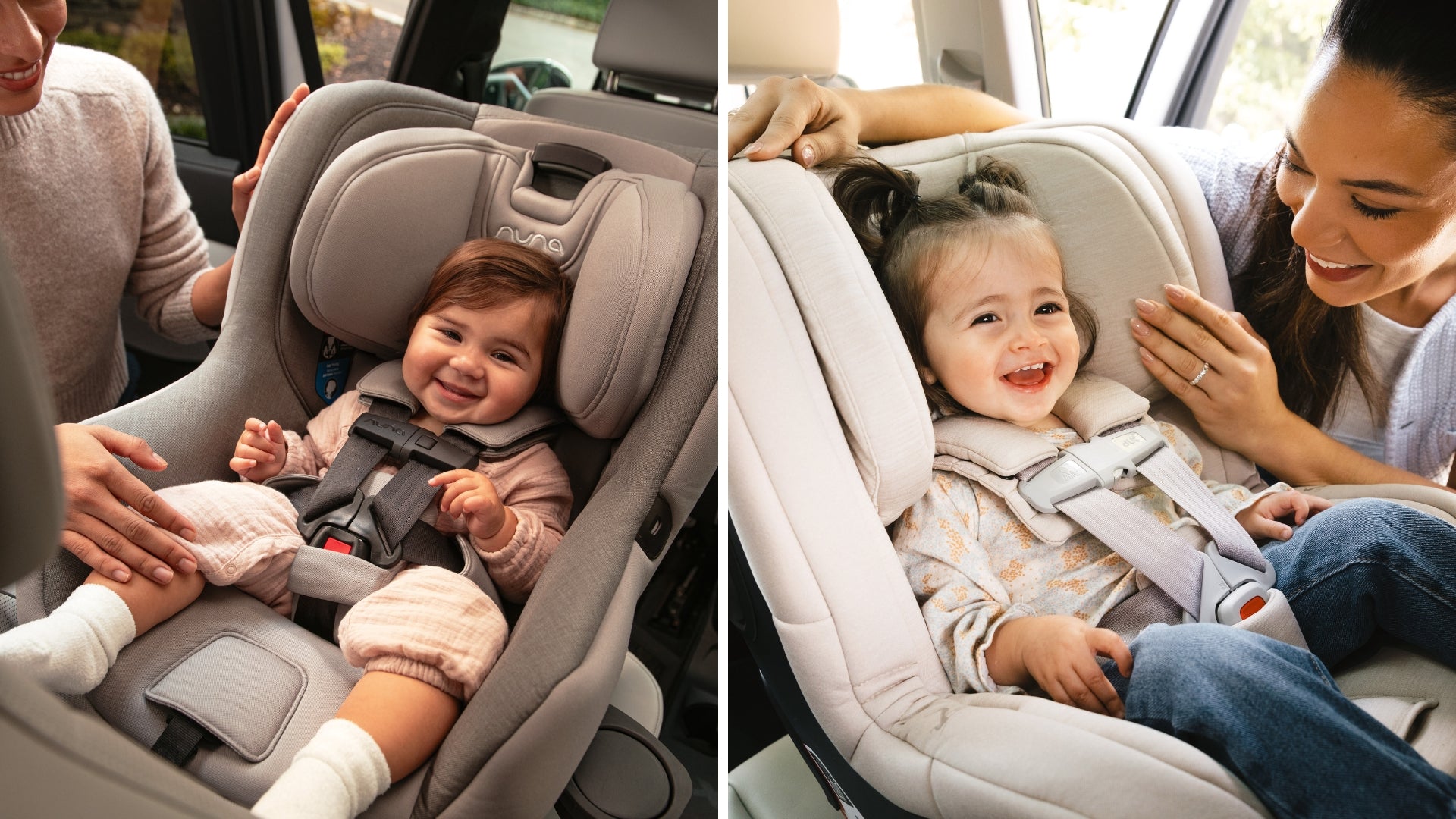 Nuna Rava and UPPAbaby Rove installed rear facing for toddler