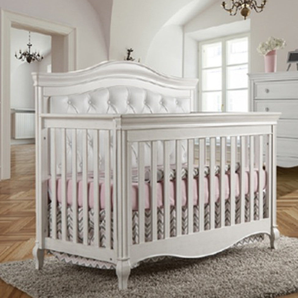 Pali Diamante Collection Forever Crib in Vintage White w Upholstered Bambi Baby