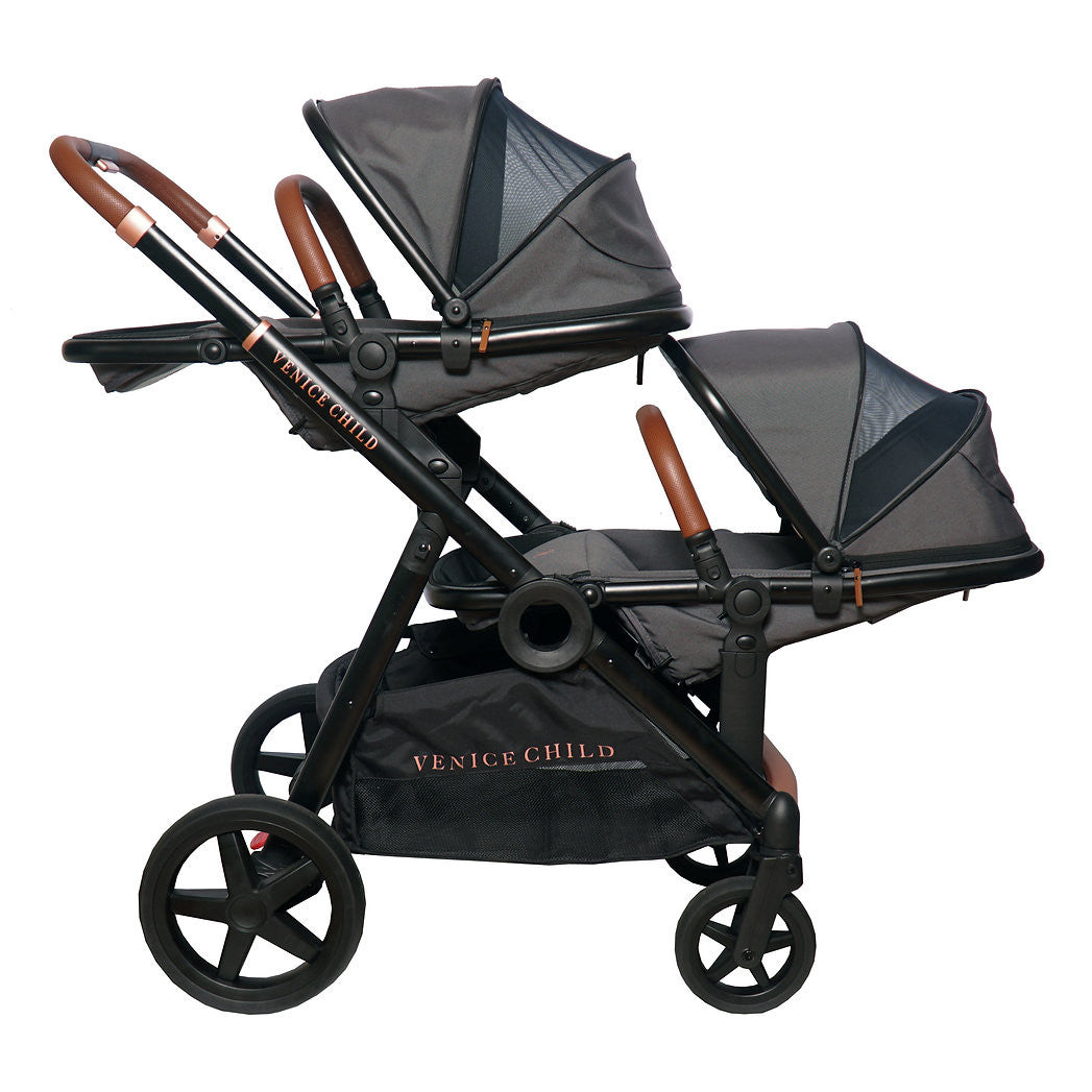 Venice Child Maverick Single to Double Stroller with 2nd Toddler Seat- Bambi Baby