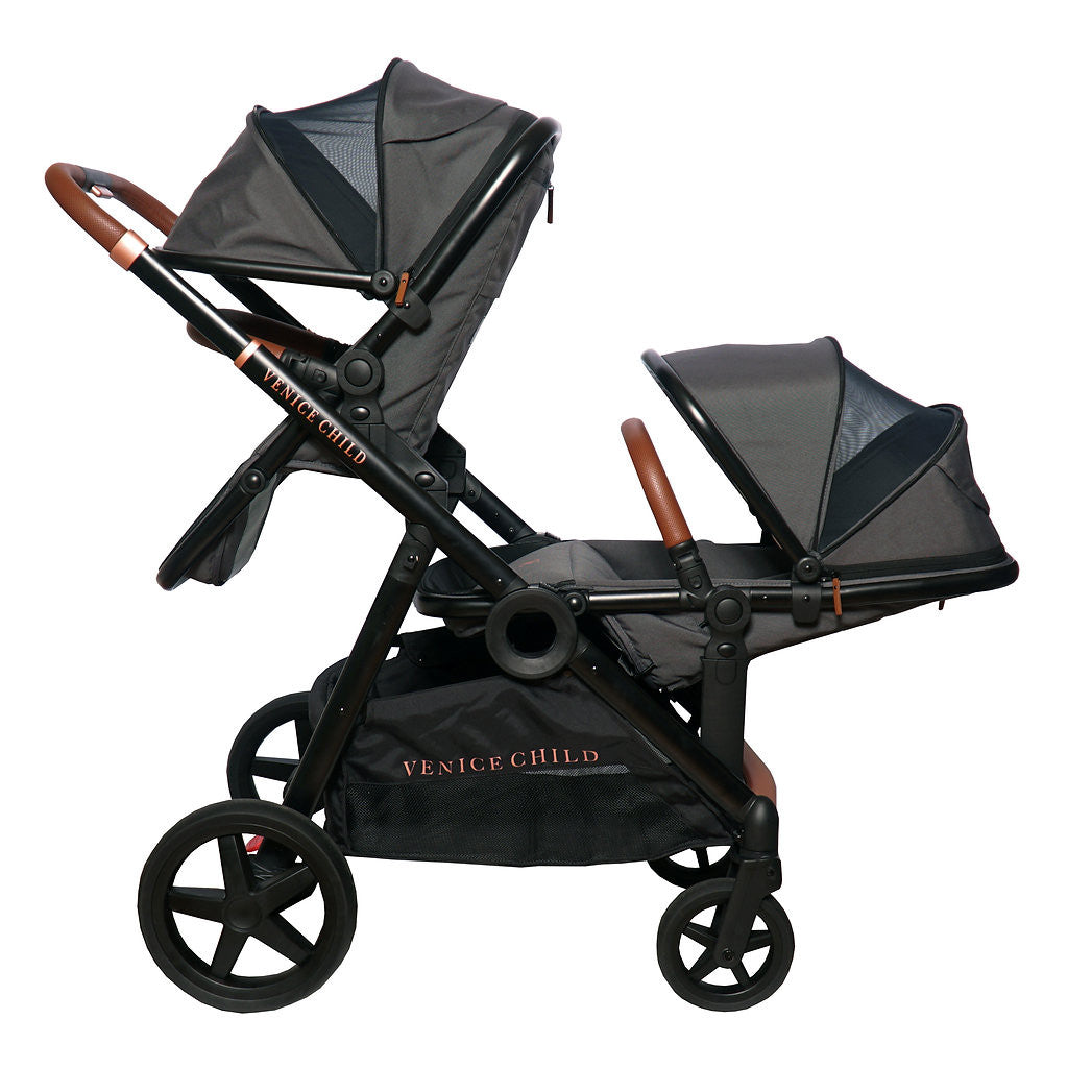 Venice Child Maverick Single to Double Stroller with 2nd Toddler Seat- Bambi Baby