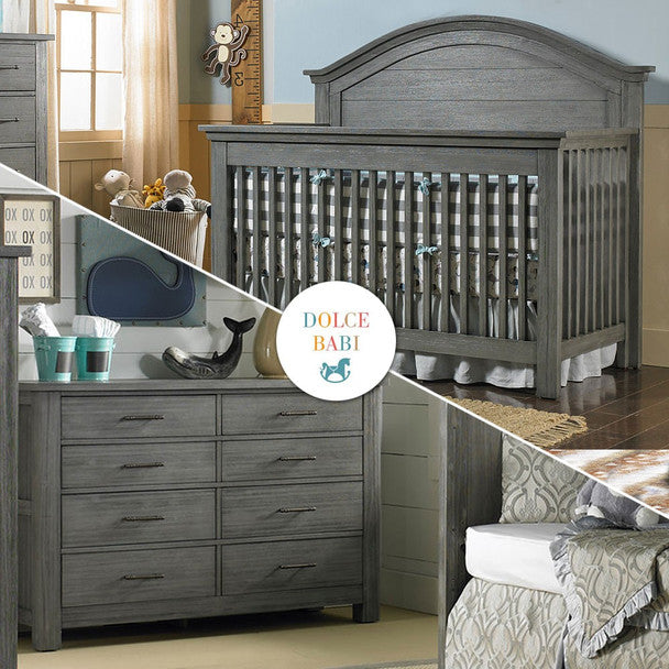 Rustic grey crib and dresser set outlet