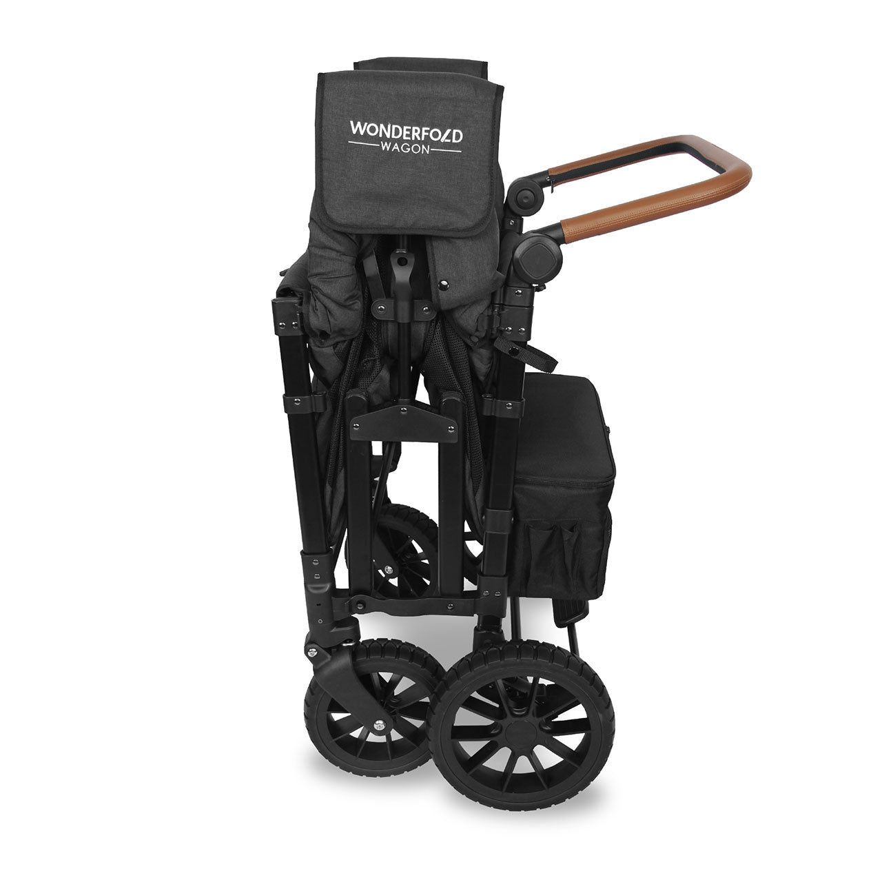 Wonderfold W4 LUXE Quad Stroller Wagon in Volcanic Black- Bambi Baby