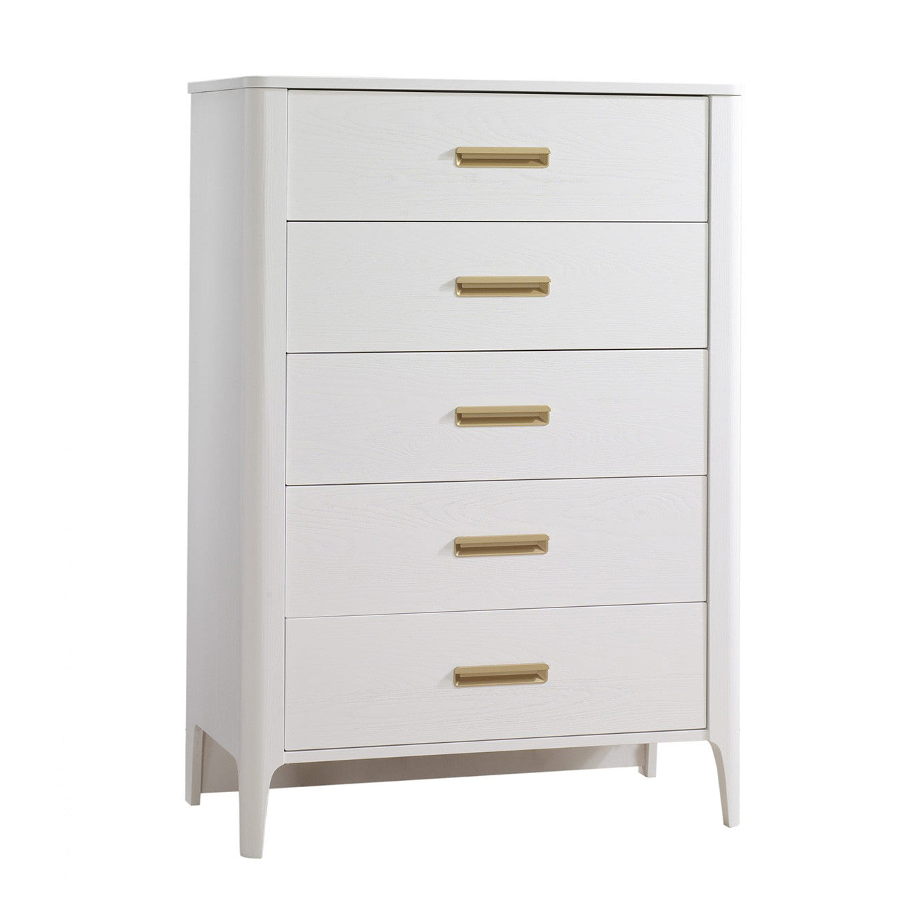 Natart Palo Tall Chest 5 Drawers in White Bambi Baby