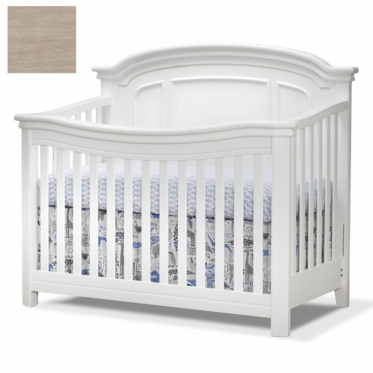 Sorelle Finley Elite 2 Piece Nursery Set in Heritage Fog Crib and 6 Bambi Baby