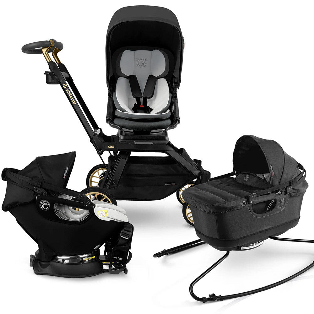 Orbit Baby Stroll Sleep Ride Travel System in Black Luxe Black Bambi Baby