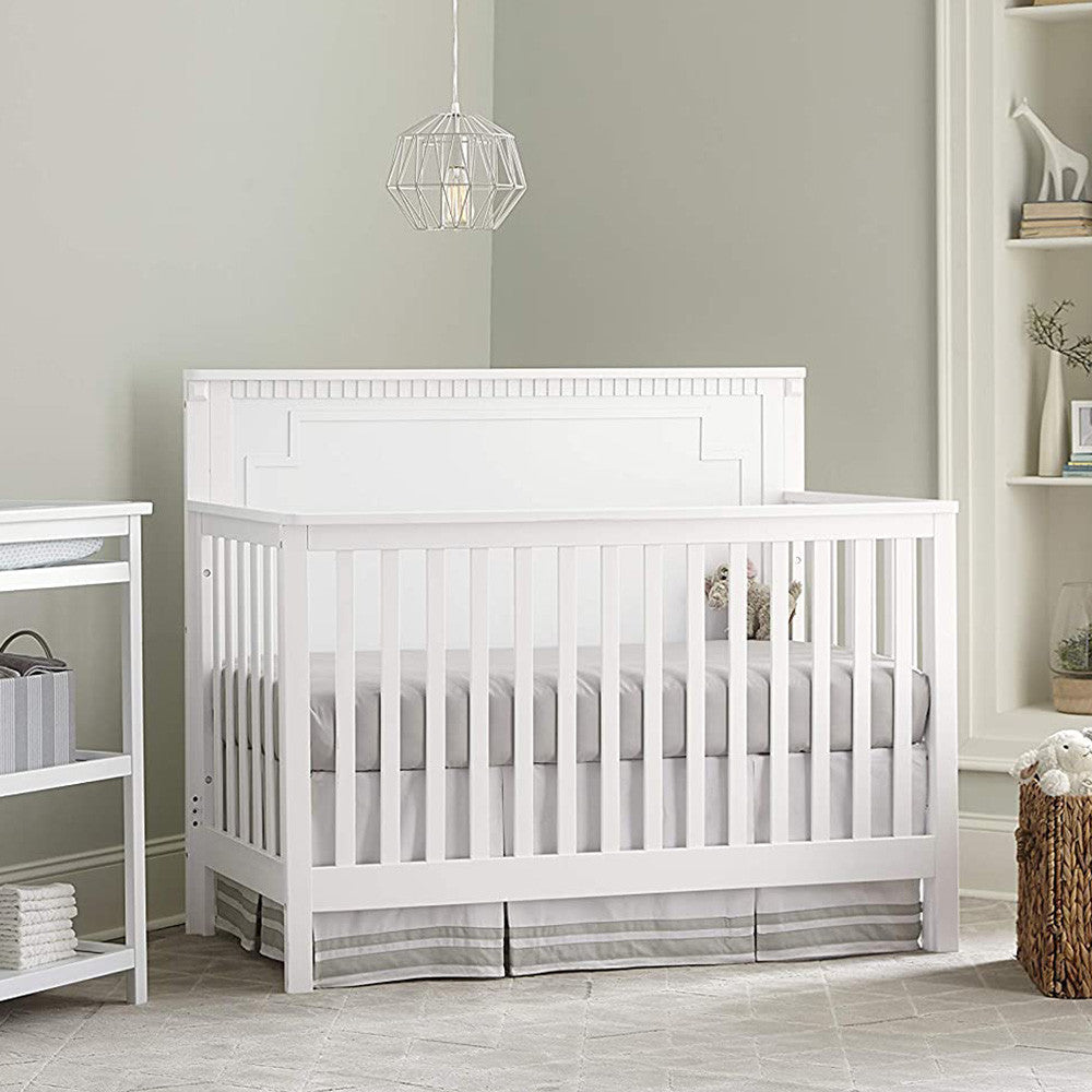Westwood Emery Panel Convertible Crib In White – Bambi Baby