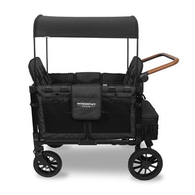 Wonderfold W4 LUXE Quad Stroller Wagon in Volcanic Black- Bambi Baby