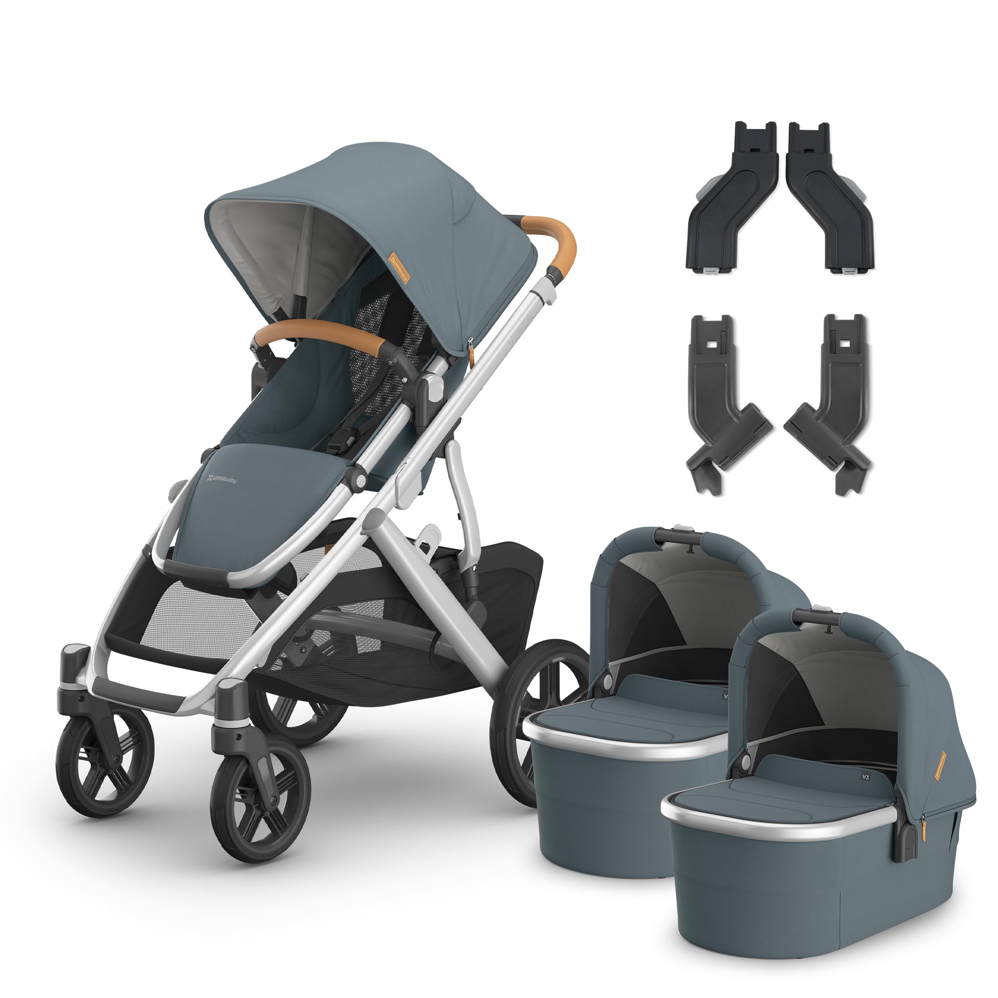 UPPAbaby Vista V3 Twin Mode Bundle (Stroller Bassinets