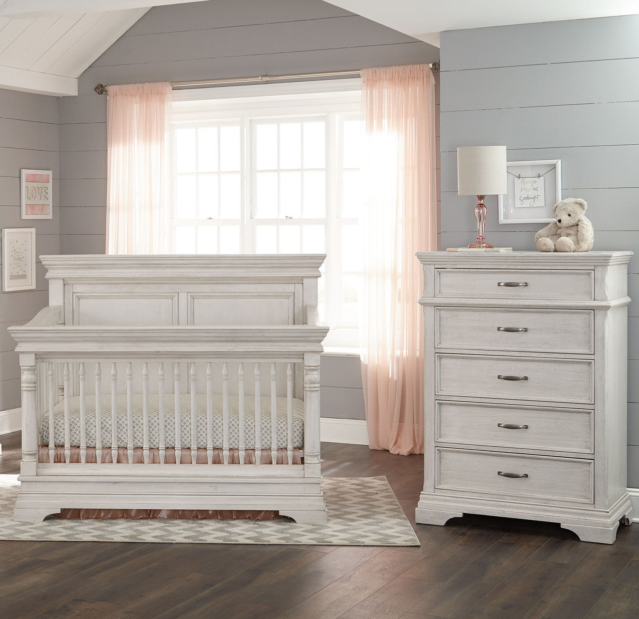Stella Baby and Child Kerrigan Piece Nursery Set in Rustic White