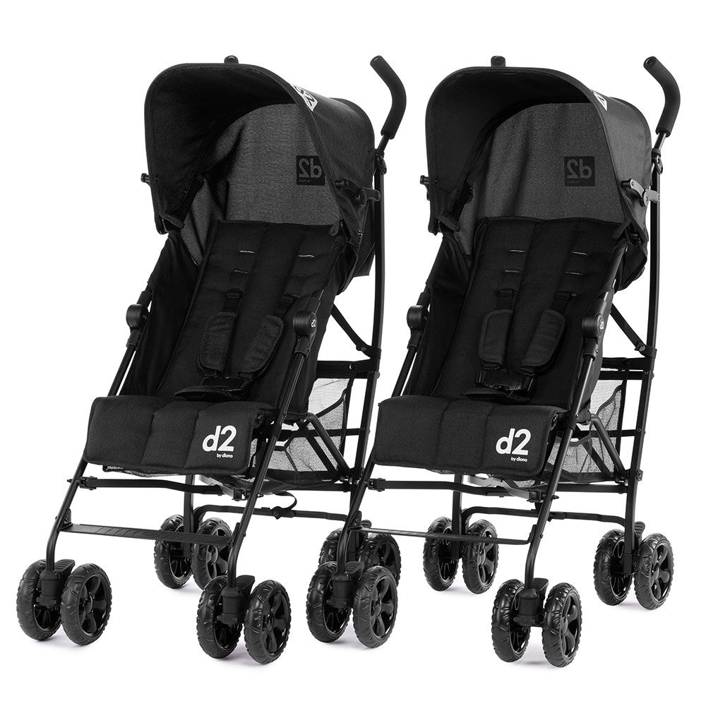 Diono Pack of Two Light Weight Stroller Two2Go Stroller in Black Black Bambi Baby