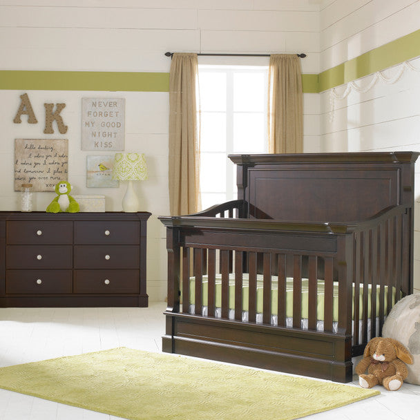 Dolce Babi Roma 2 Piece Full Panel Nursery Set in Espresso Crib Dou Bambi Baby