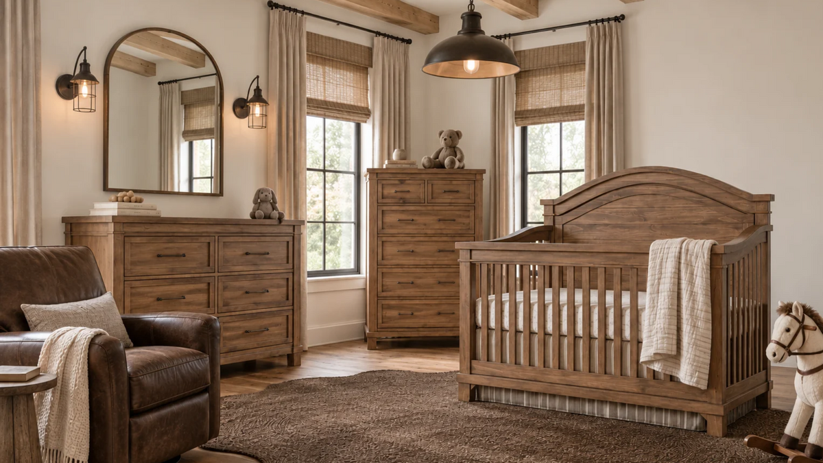 Appleseed Rowan Rustic Farmhouse Nursery Design