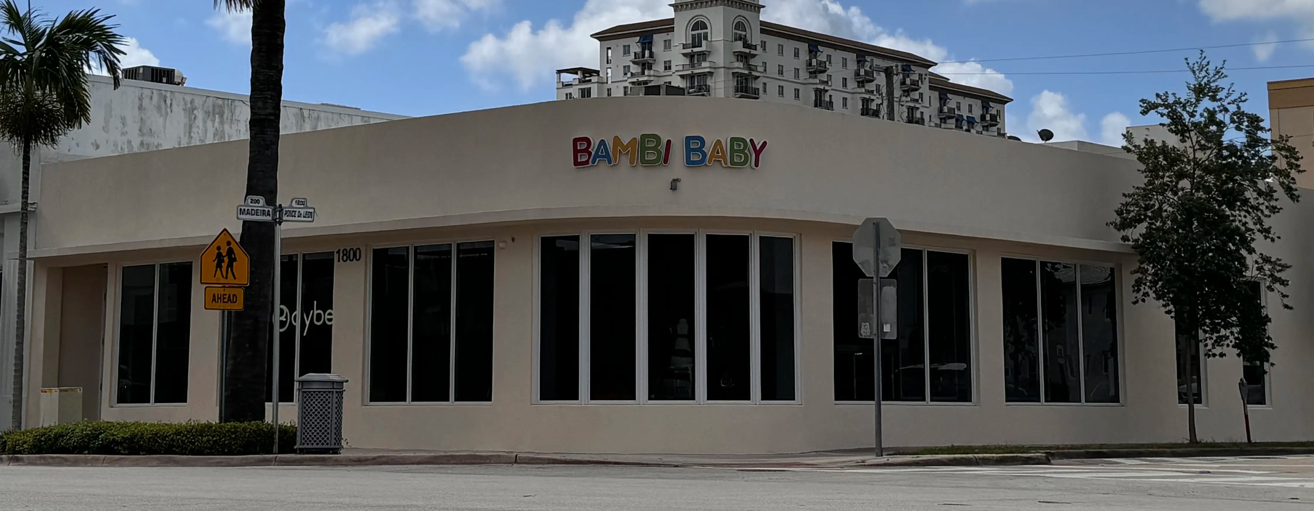 Corner view of the new Bambi Baby store in Miami, Florida
