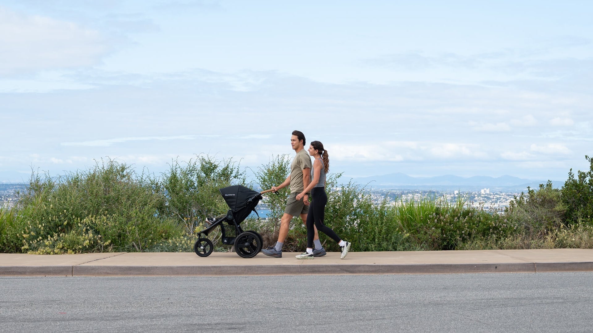 Bumbleride Speed pushed on a sidewalk