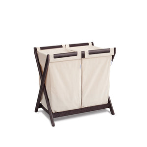 Cream Fabric UPPAbaby Hamper Insert with Wood Stand - Side View | Bambi Baby