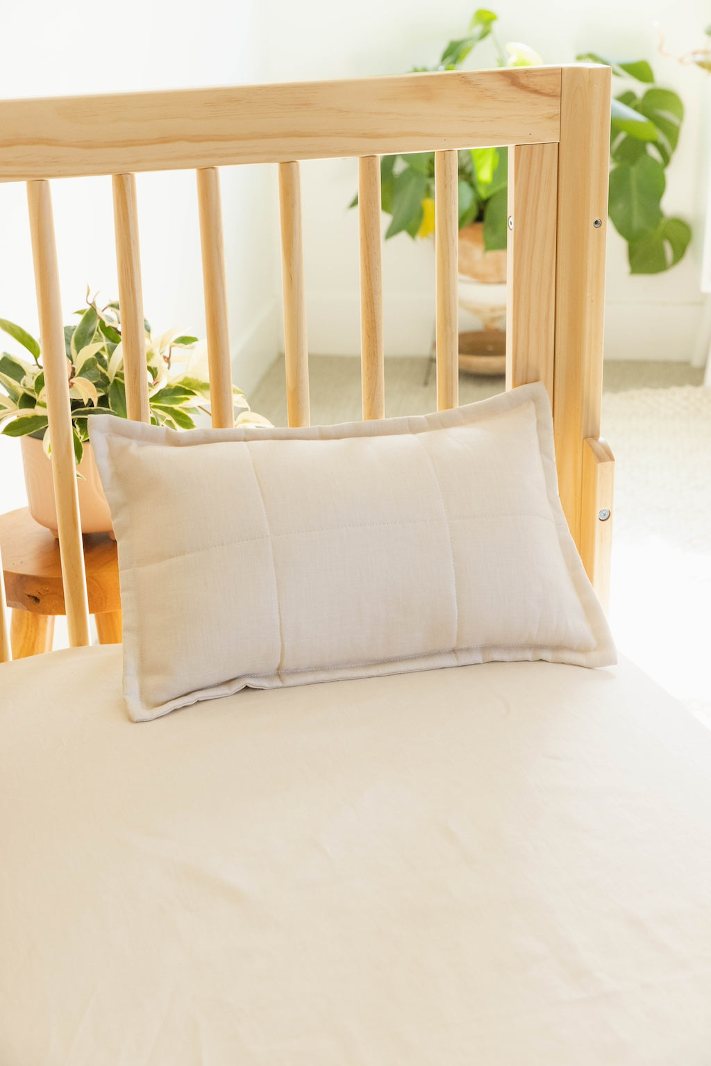 WildBird Galah Linen Quilted Sham & Pillow - Dusty Pink- Bambi Baby