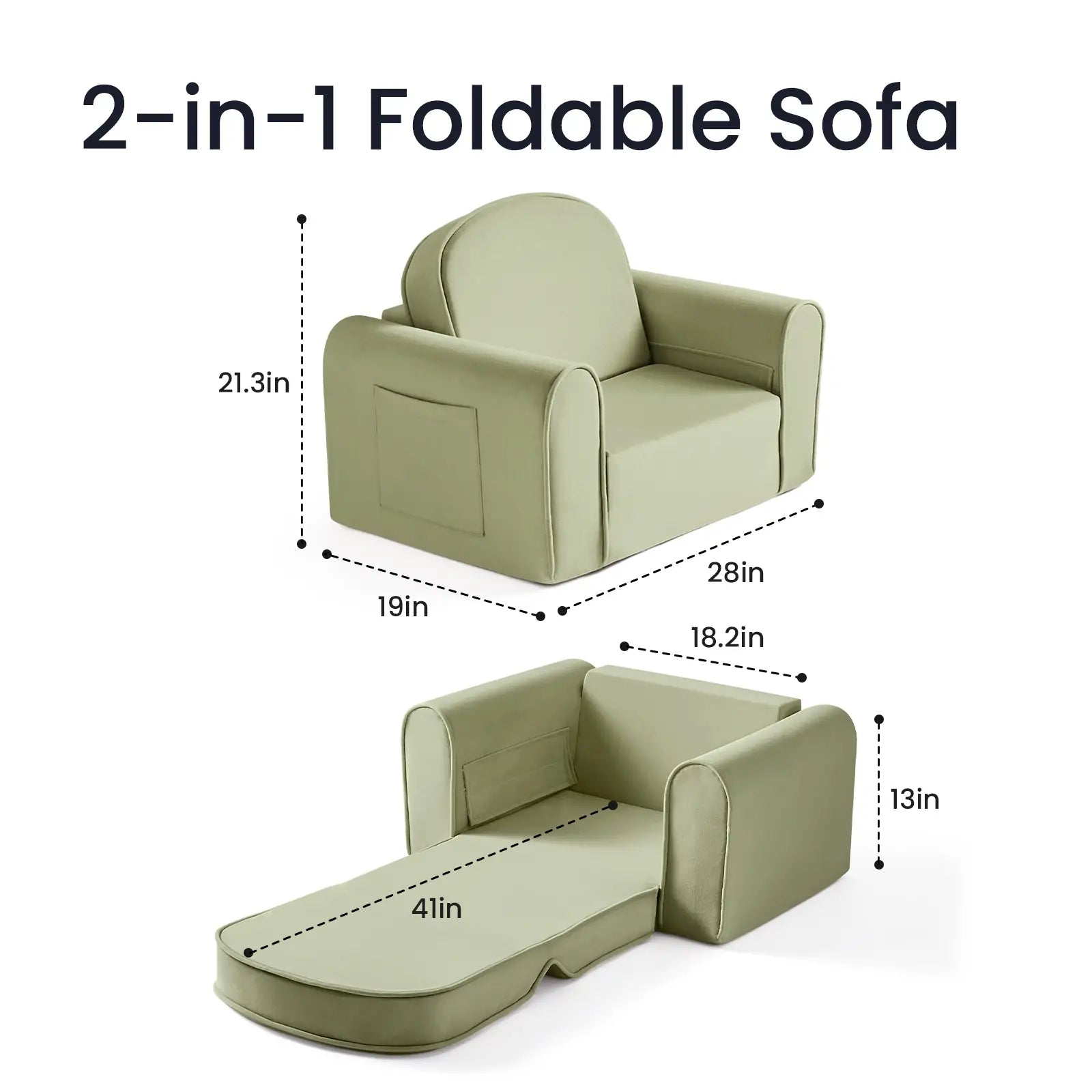 Tiny Land® GentleSnug Kid Chair - Sage- Bambi Baby