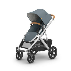 Grey UPPAbaby Vista V3 Stroller - 3/4 Front View with Storage Basket | Bambi Baby