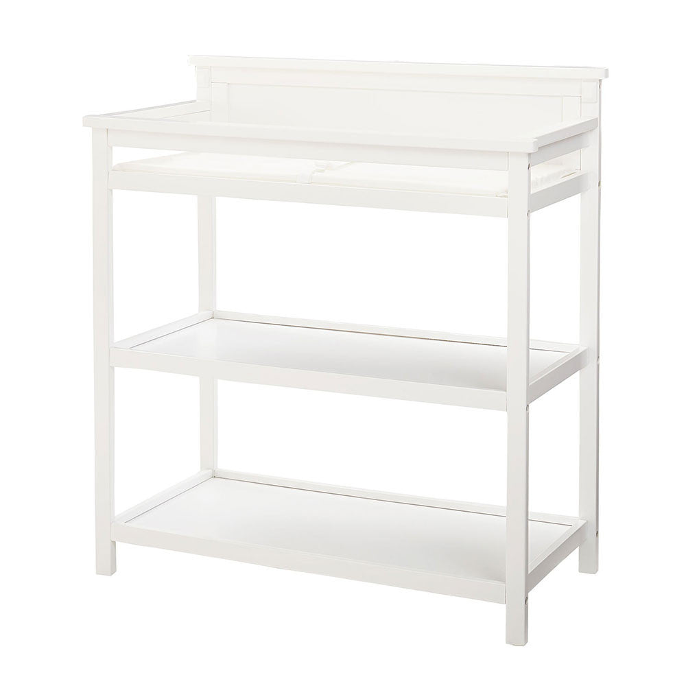 Cambiador Westwood Emery con estantes y almohadilla en blanco- Bambi Baby