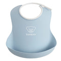 Powder Blue BabyBjörn Soft Baby Bib - Front View | Bambi Baby