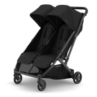 Black UPPAbaby Minu Duo Compact Double Stroller - Front Three Quarter View | Bambi Baby