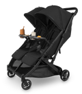 Black UPPAbaby Minu Duo Double Stroller with Snack Tray - Front View | Bambi Baby