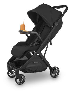 Black UPPAbaby MINU V3 Stroller with Snack Tray - Front View | Bambi Baby