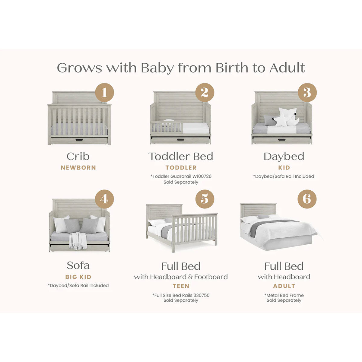 Delta Children Simmons Kids Caden 6-In-1 Convertible Crib With Trundle Drawer- Bambi Baby