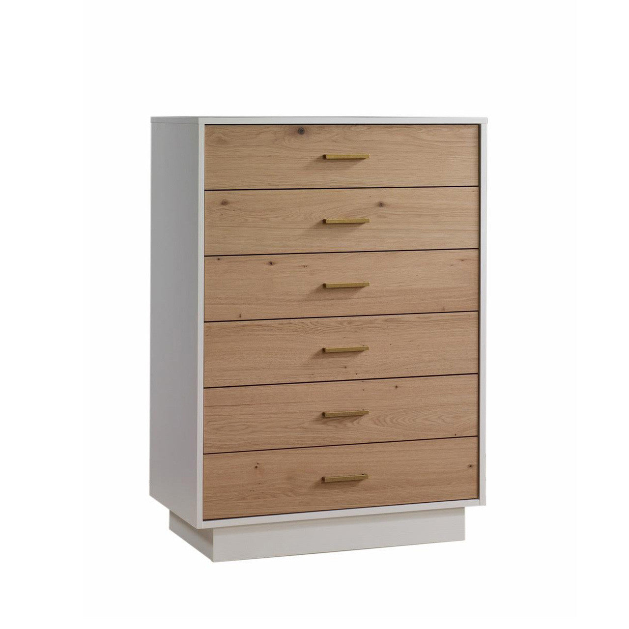 Natart Como Naturale Tall Chest 6 Drawers with Rustic Oak Accents- Bambi Baby