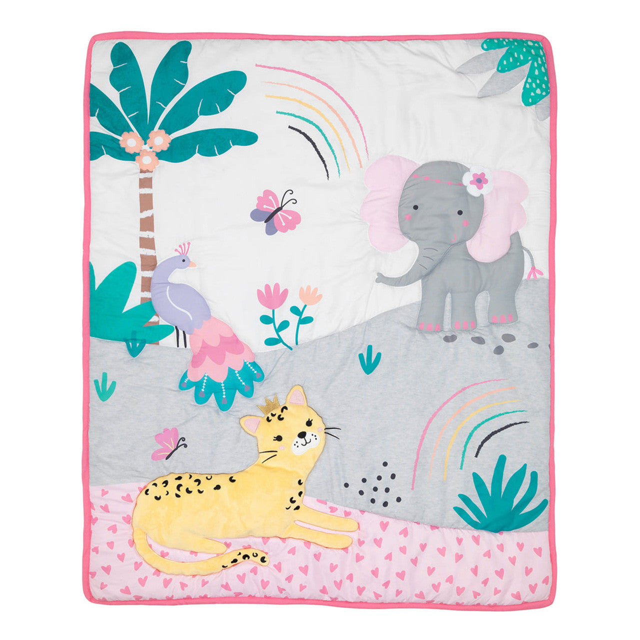 Bedtime Originals Rainbow Jungle 3-Piece Bedding Set- Bambi Baby