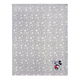 Lambs & Ivy Mickey Mouse Grey Stars Appliqued Blanket - Bambi Baby