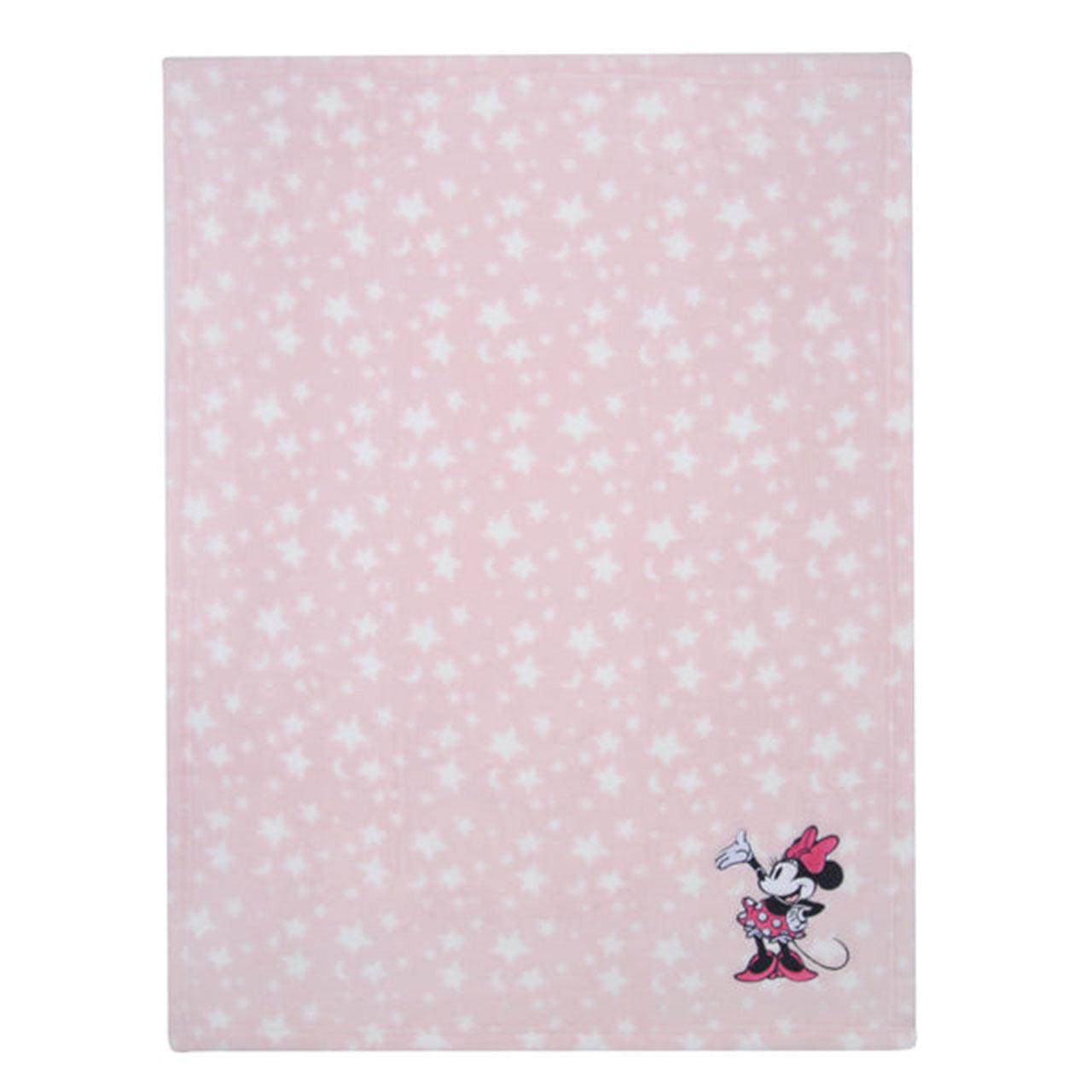 Lambs & Ivy Minnie Mouse Pink Stars Appliqued Blanket- Bambi Baby