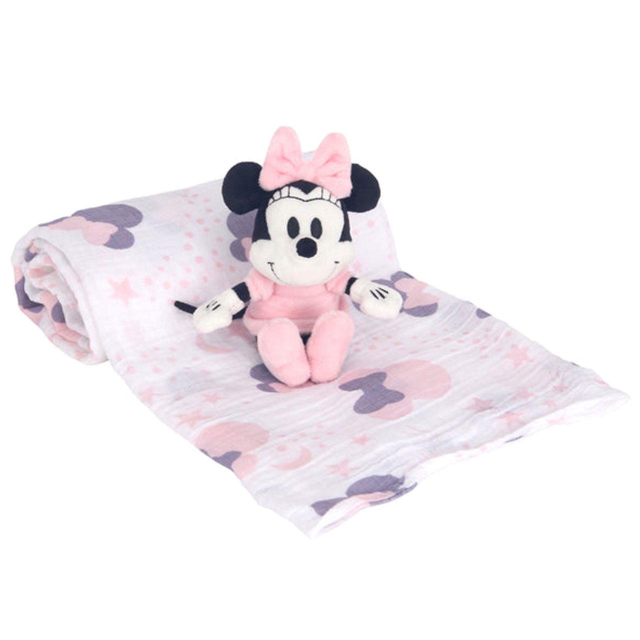Manta envolvente y mini peluche de Minnie Mouse de Lambs &amp; Ivy- Bambi Baby