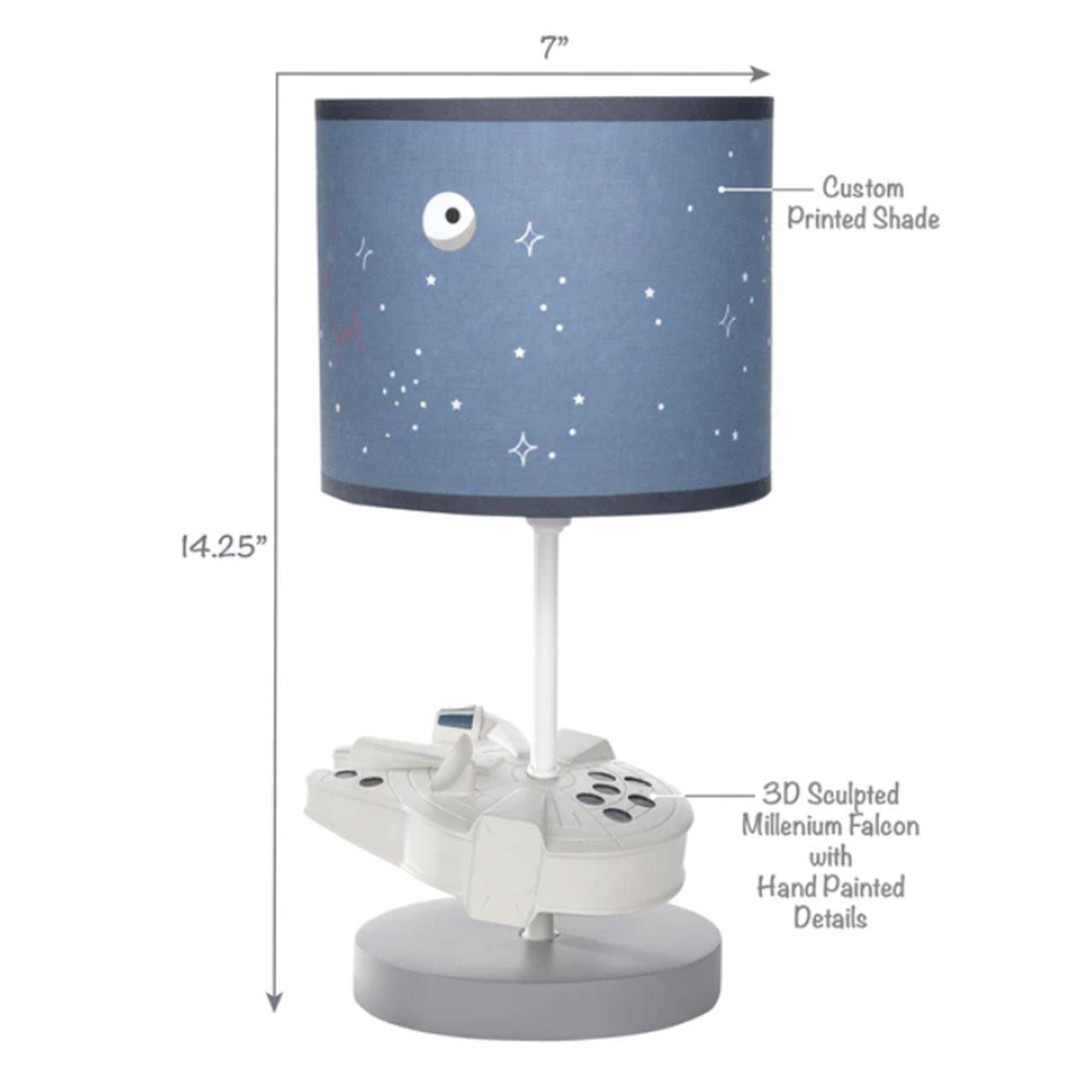Lambs & Ivy Star Wars Millennium Falcon Lamp w/Shade & Bulb- Bambi Baby