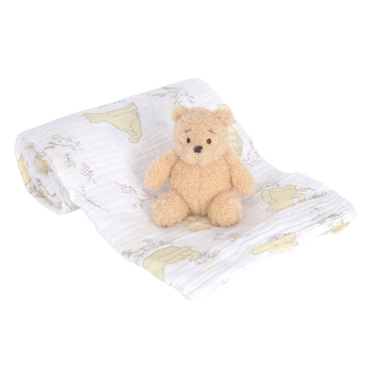 Lambs & Ivy Winnie the Pooh Swaddle Blanket & Mini Plush- Bambi Baby