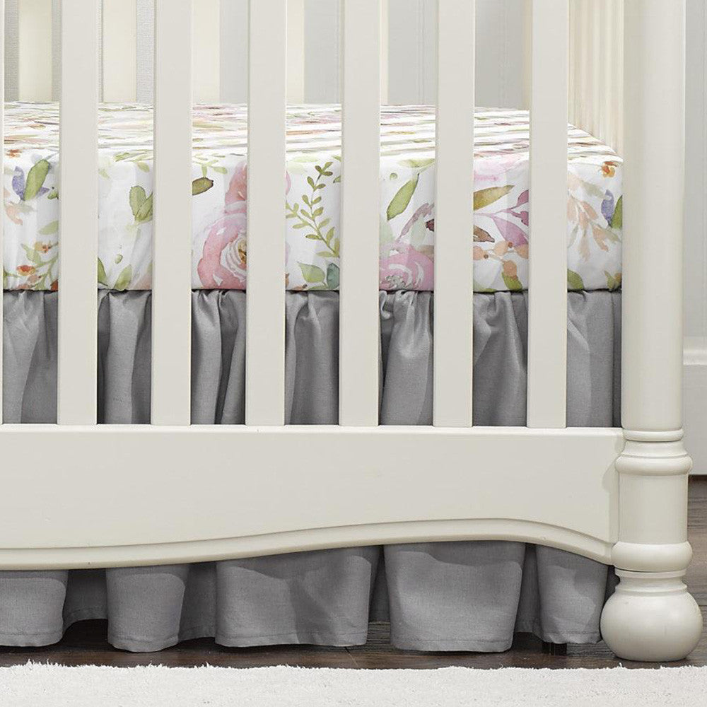 Liz and Roo Blush Watercolor Floral Crib Sheet - Bamboo Viscose- Bambi Baby