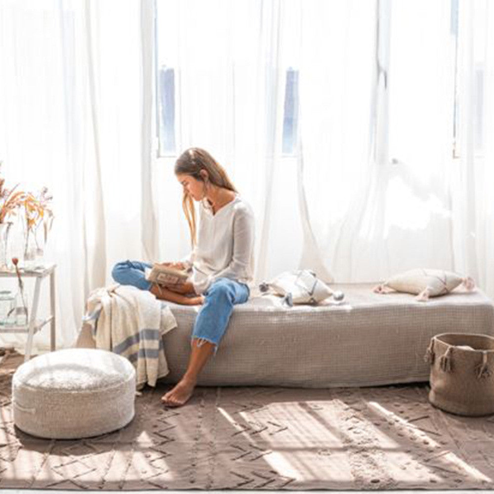 Lorena Canals Knitted Cushion Little Oasis Nat - Indus Blue- Bambi Baby