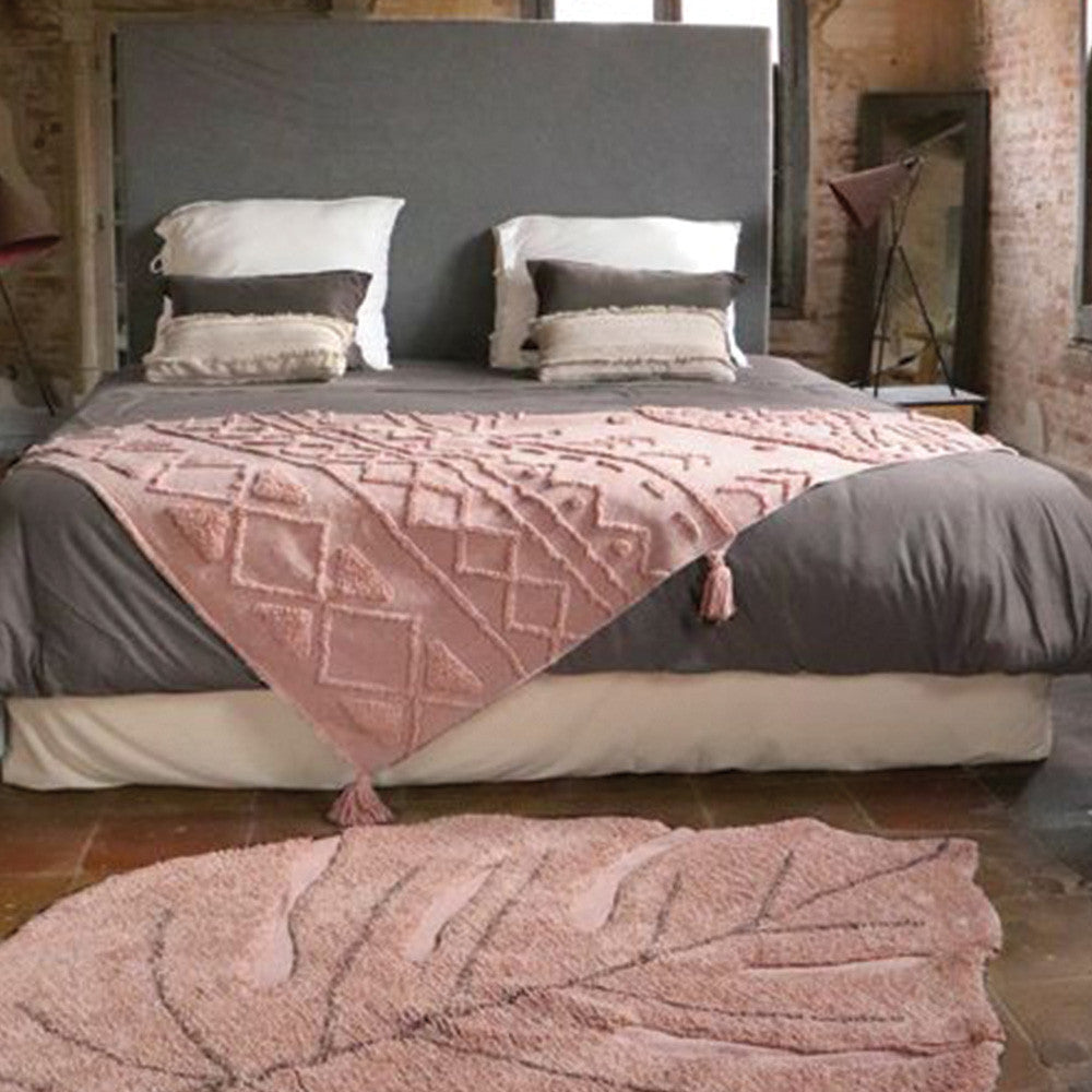 Lorena Canals Washable Rug Monstera Vintage Nude- Bambi Baby