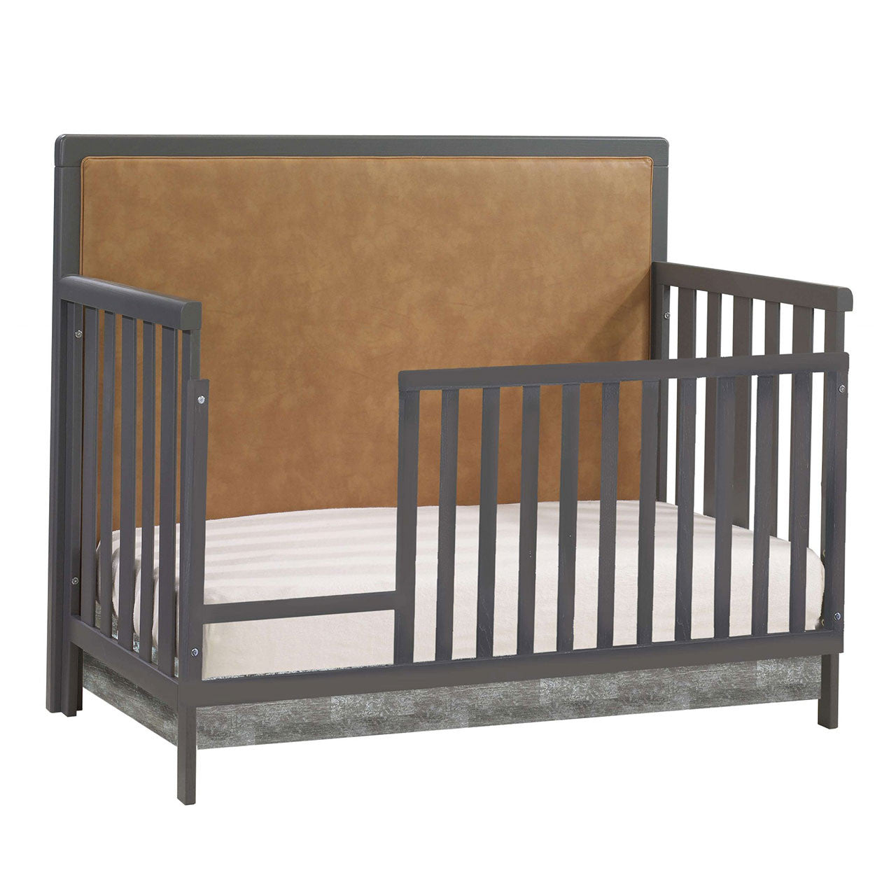 Natart Kyoto 5 in 1 Convertible Crib with Upholstered Panel Caramel- Bambi Baby