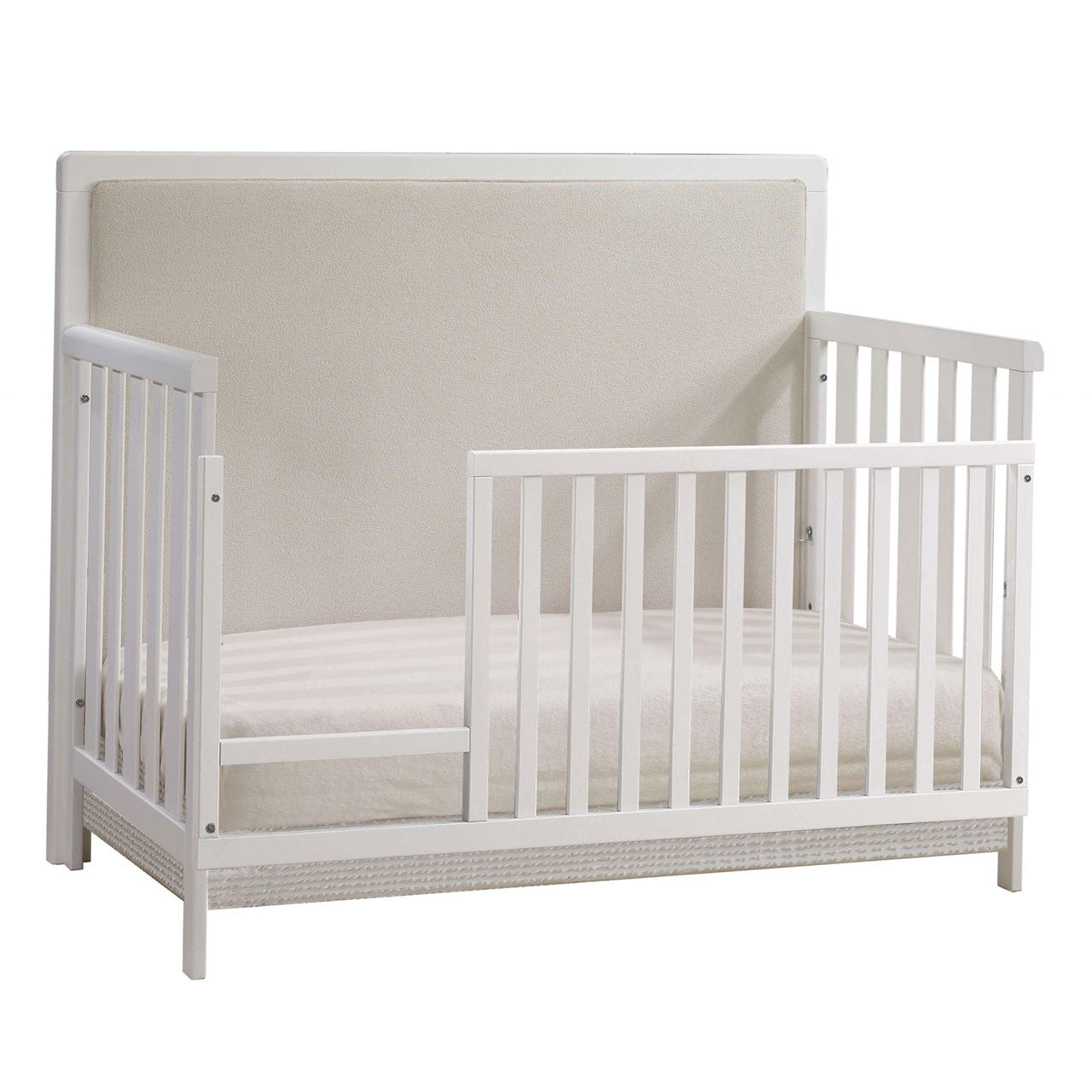 Natart Kyoto 5 in 1 Convertible Crib with Upholstered Panel Talc- Bambi Baby