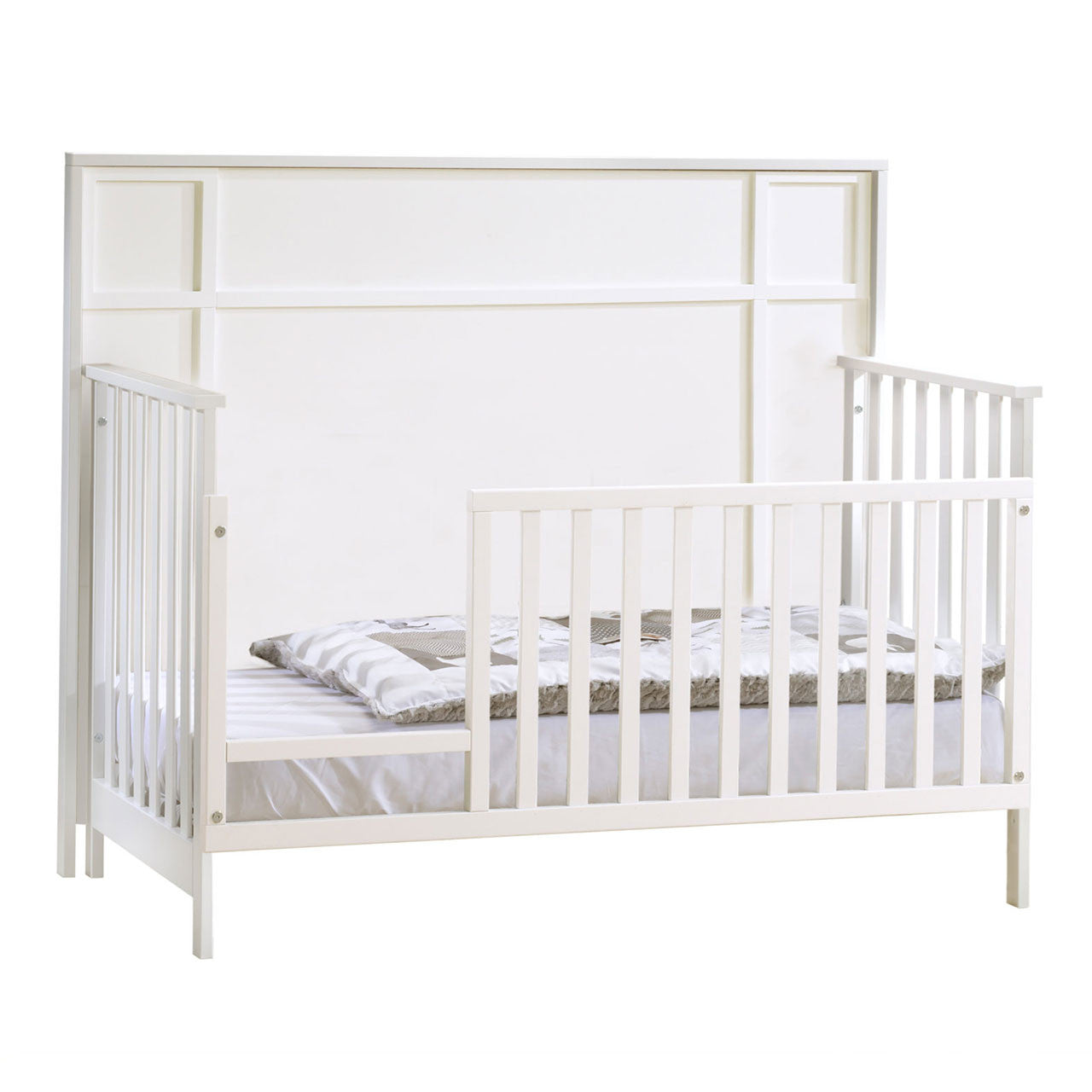 NEST Lello Convertible Crib in White- Bambi Baby
