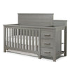 Weathered Gray Sorelle Farmhouse Crib and Changer - Front Angle | Bambi Baby