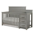 Berço e trocador Sorelle Farmhouse em cinza envelhecido - Bambi Baby