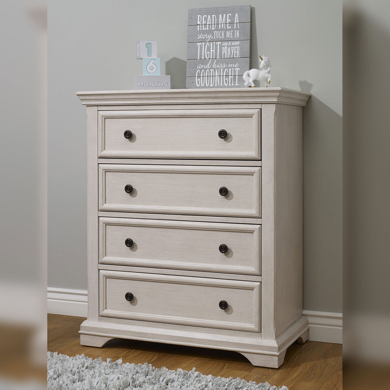 Sorelle Portofino 4 Drawer Chest in Brushed Ivory- Bambi Baby