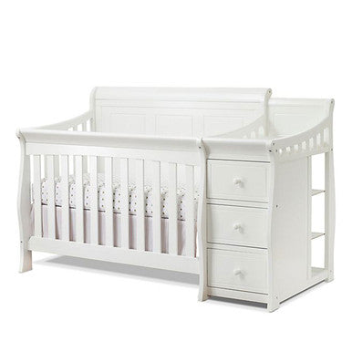 Sorelle Princeton Elite Panel Crib & Changer in White- Bambi Baby