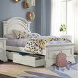 Cama de solteiro completa Westwood Olivia Youth Arch Top em branco escovado - Bambi Baby