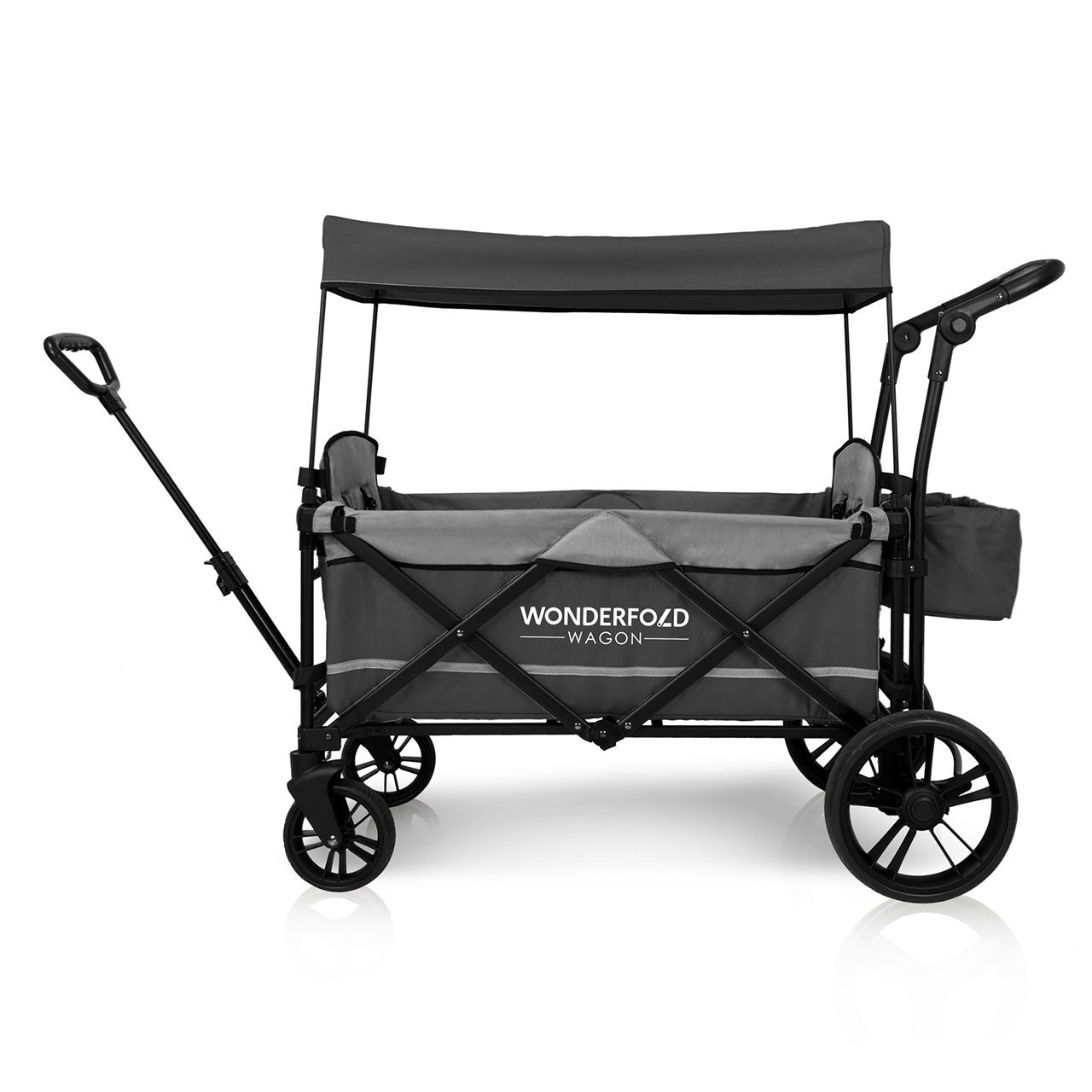 Wonderfold X2 Push & Pull Double Stroller Wagon in Stone Gray- Bambi Baby