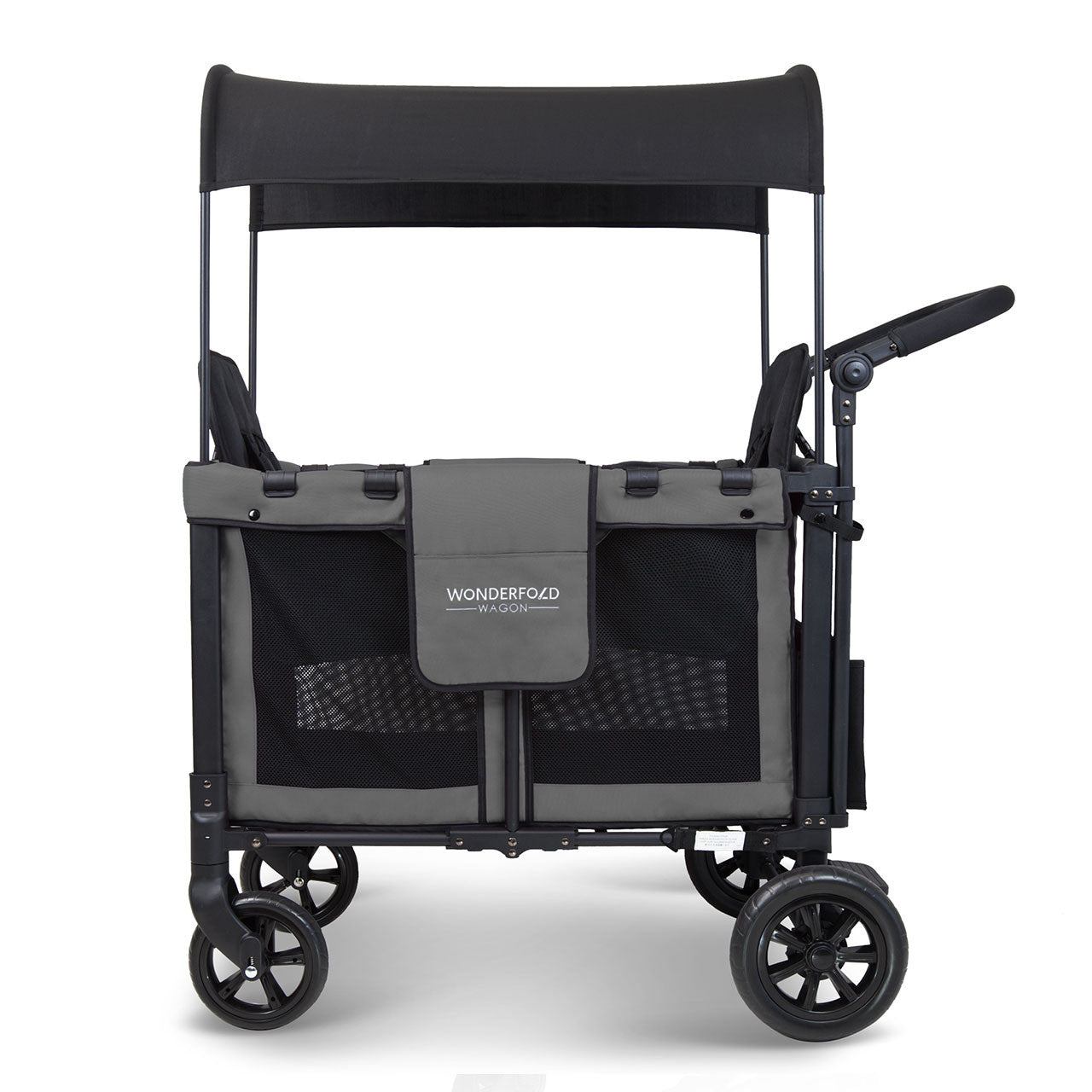 Wonderfold W4 Elite Quad Stroller Wagon in Charcoal Gray- Bambi Baby