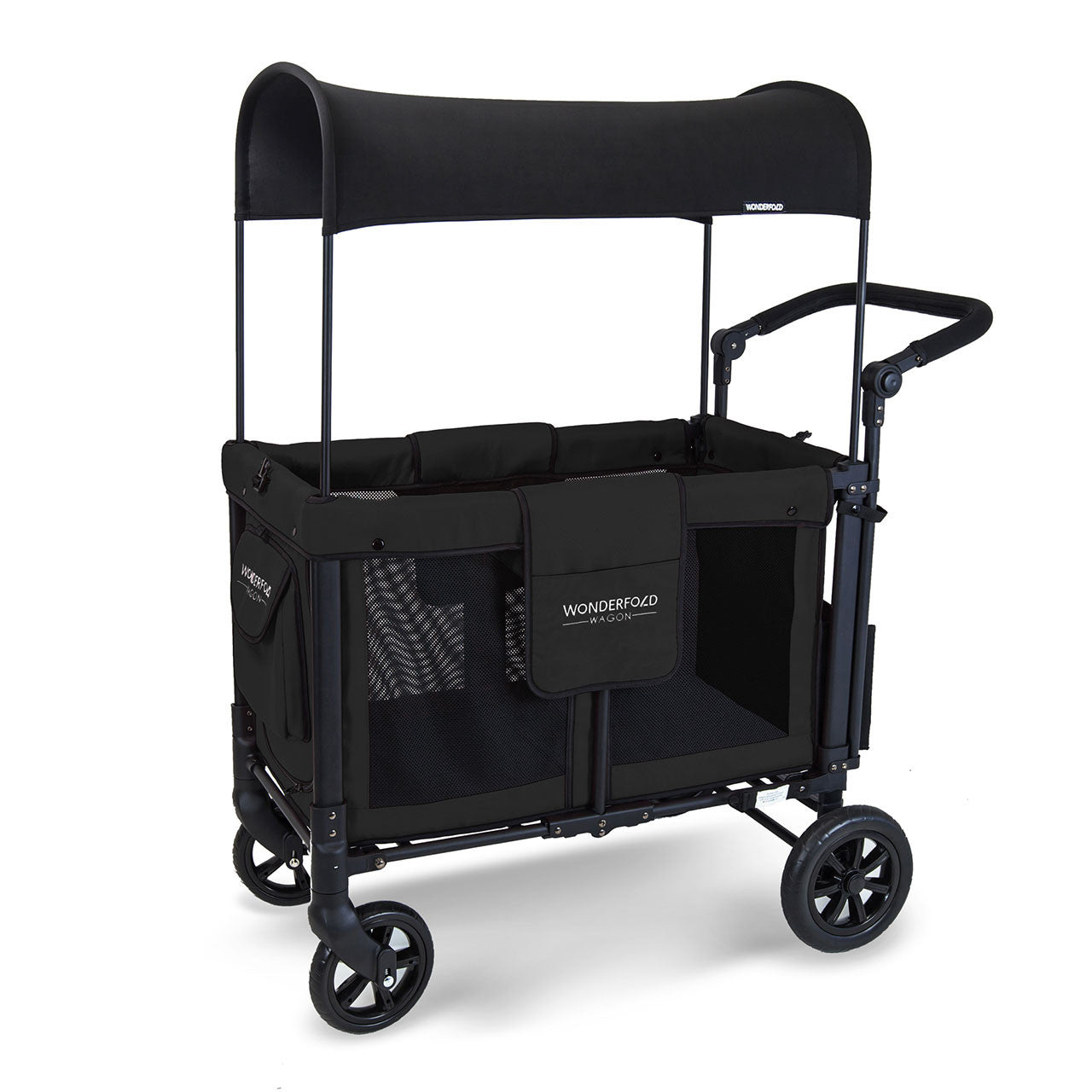 Wonderfold W2 Elite Double Stroller Wagon in Volcanic Black- Bambi Baby