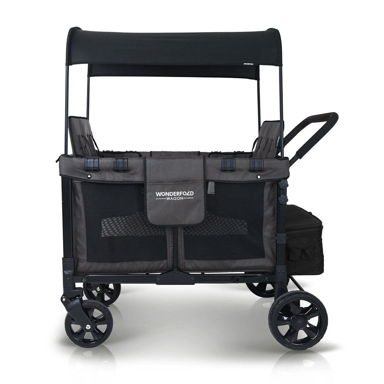 Wonderfold W4 Elite Quad Stroller Wagon in Volcanic Black- Bambi Baby